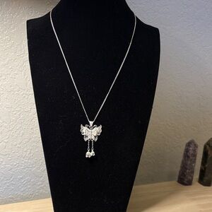925 Stamped Silver Butterfly Pendant Necklace 16-18”